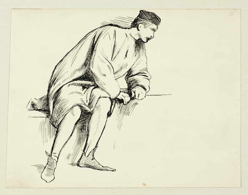 Seated Man Leaning on his Arm — Henry Stacy Marks