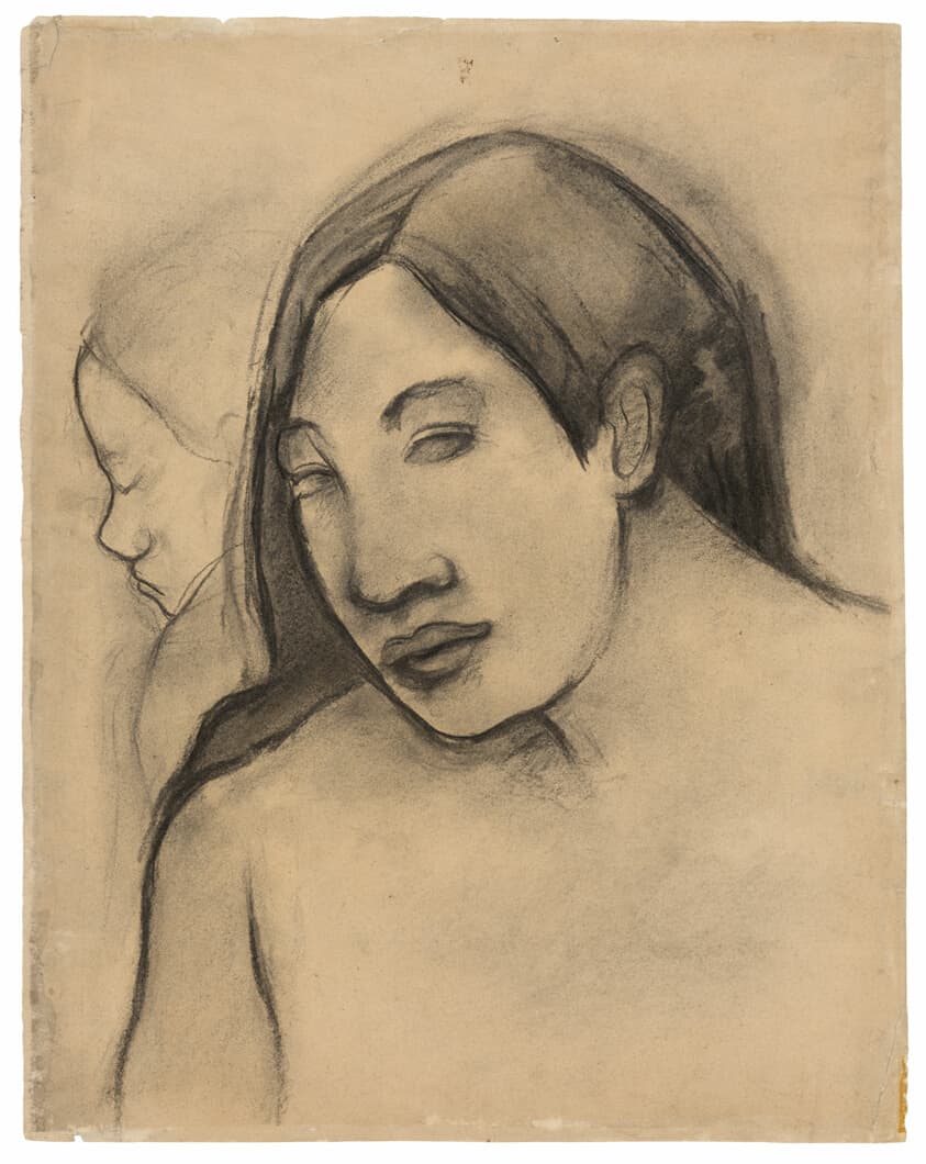 Heads of Tahitian Women, Frontal and Profile Views — Paul Gauguin