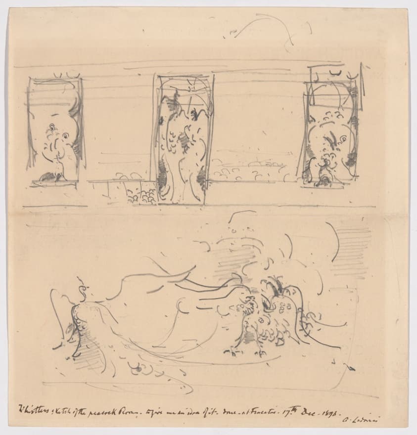 Sketch of the Peacock Room — James McNeill Whistler