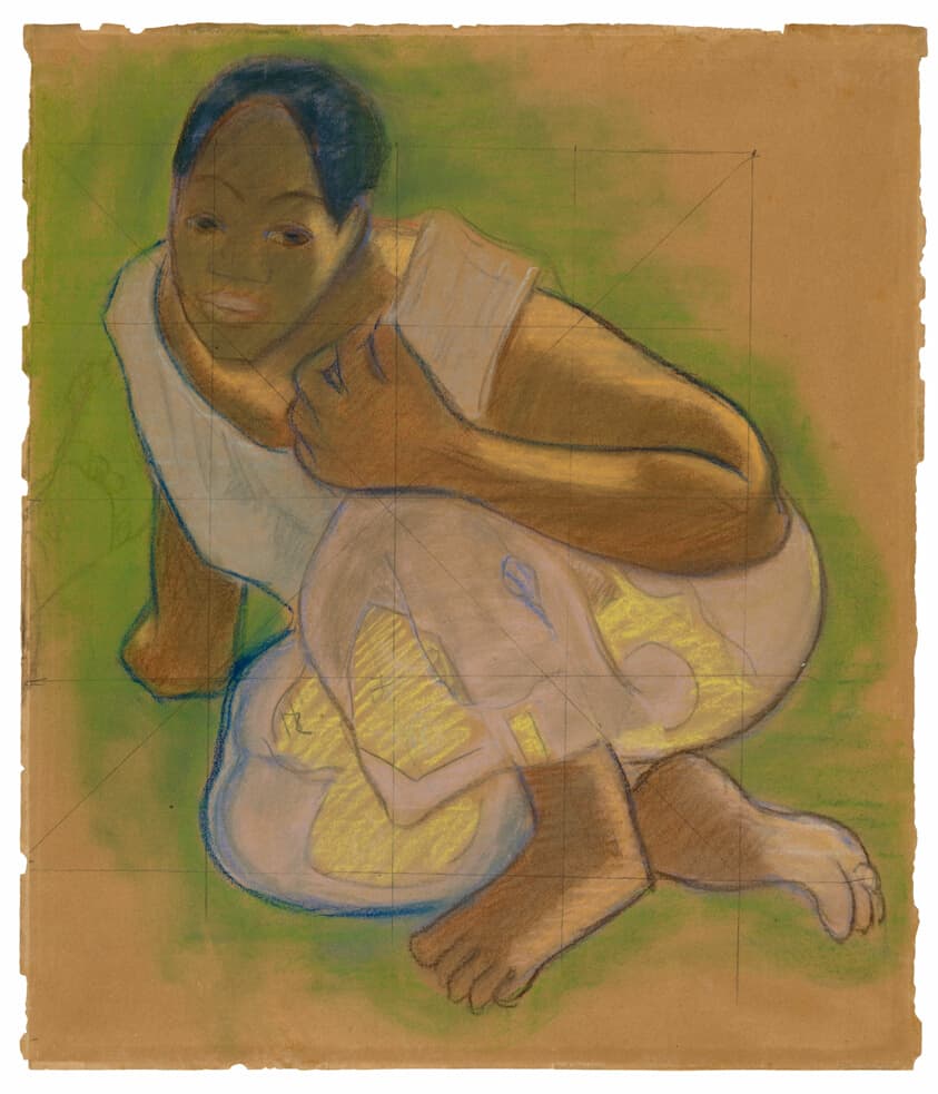 Crouching Tahitian Woman (related to the painting Nafea faa ipoipo [When Will You Marry?]) — Paul Gauguin