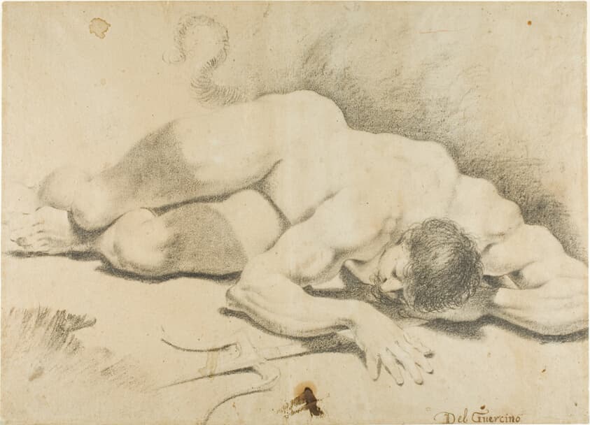 Reclining Male Nude, with Trident — Pietro Faccini