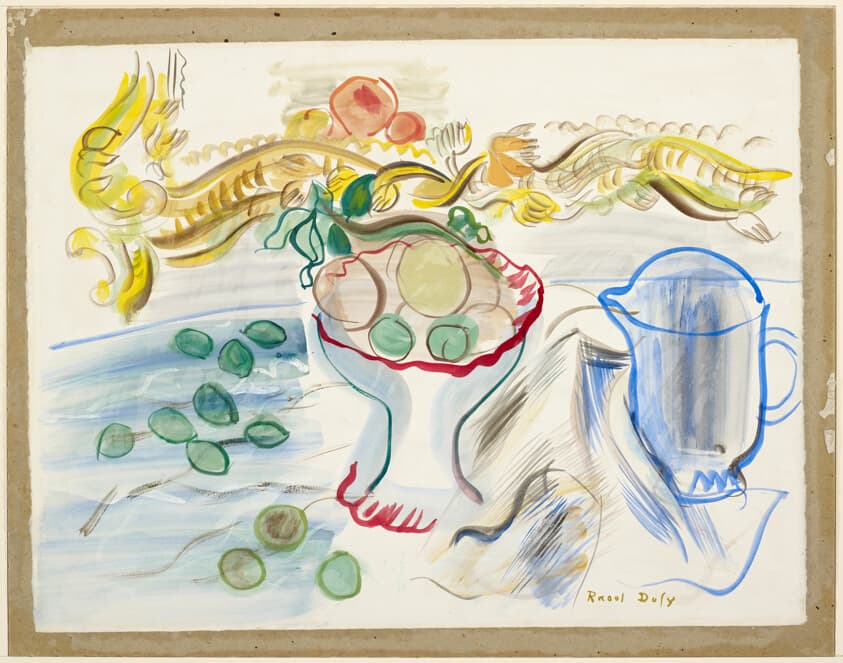 Still-Life with Mirror, Fruit Dish and Almonds — Raoul Dufy