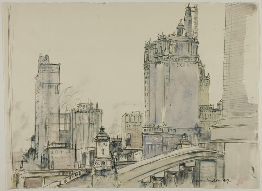 North View Across the Michigan Avenue Bridge, Chicago — Donald Shaw MacLaughlan