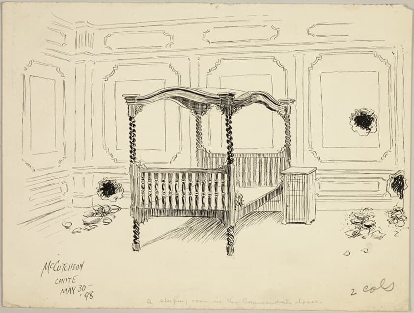 A Sleeping Room in the Commandants House: Cavite — John Tinney McCutcheon
