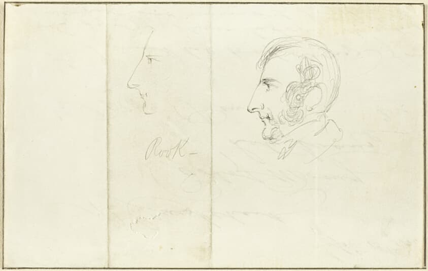 Two Self-Portraits in Profile — George Cruikshank