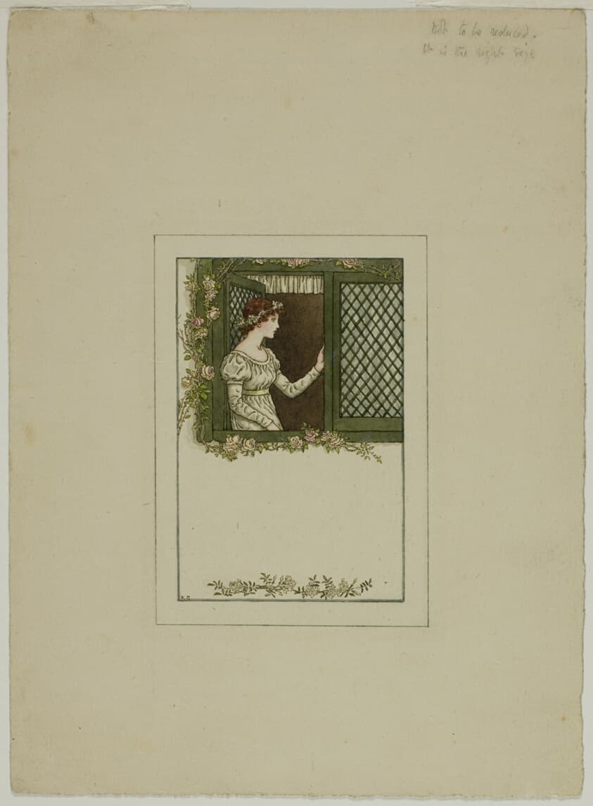 Woman at Lattice Window — Kate Greenaway