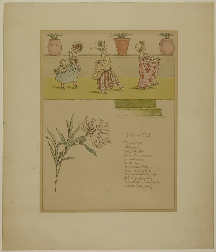 Study for Tip a Toe, from Marigold Garden — Kate Greenaway
