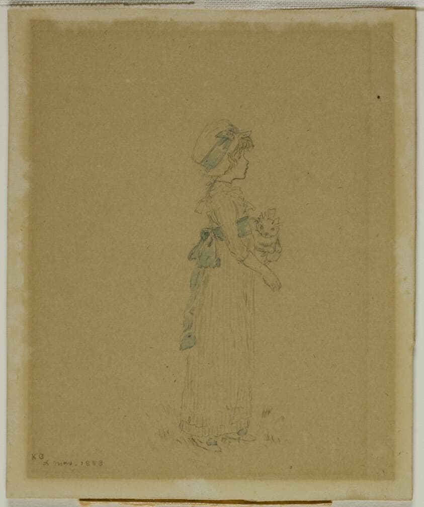Girl with Cat — Kate Greenaway