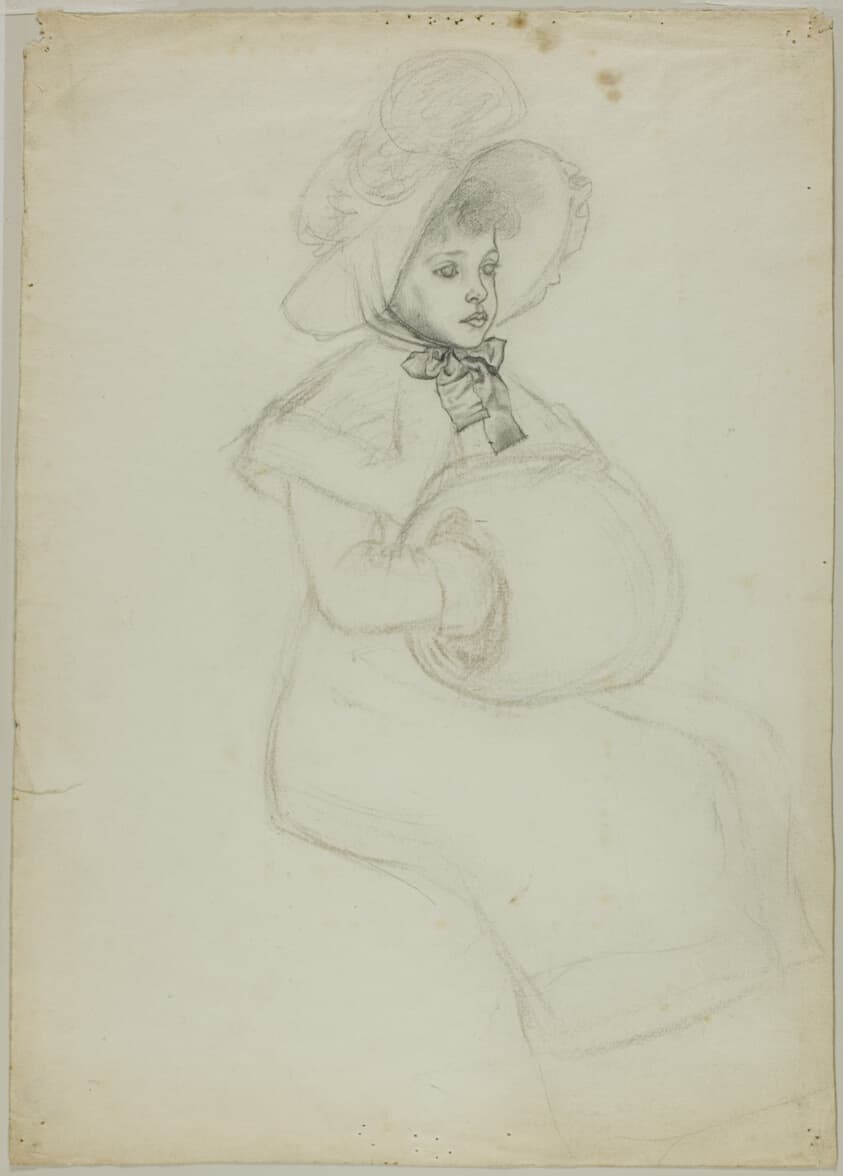 Seated Girl with Muff — Kate Greenaway
