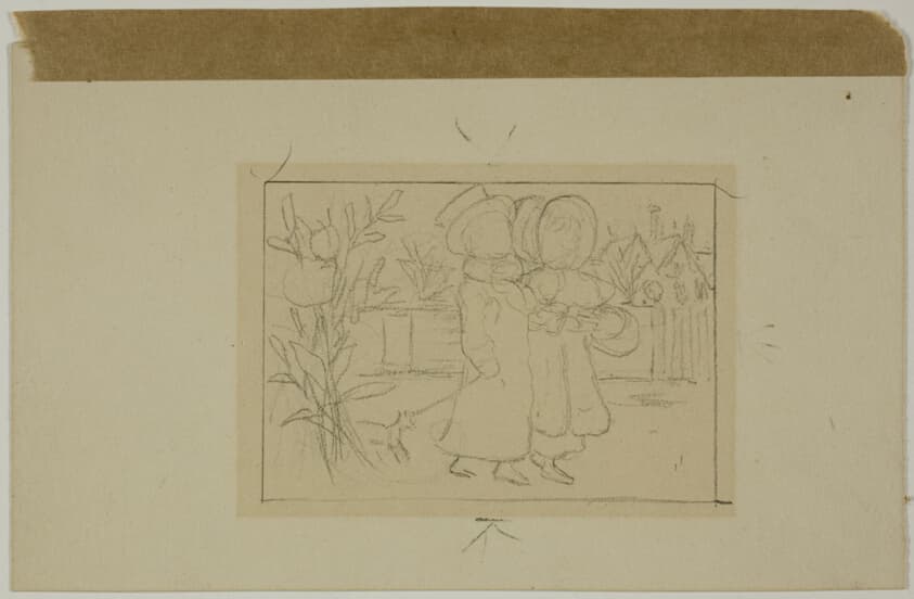 Two Figures Walking — Kate Greenaway