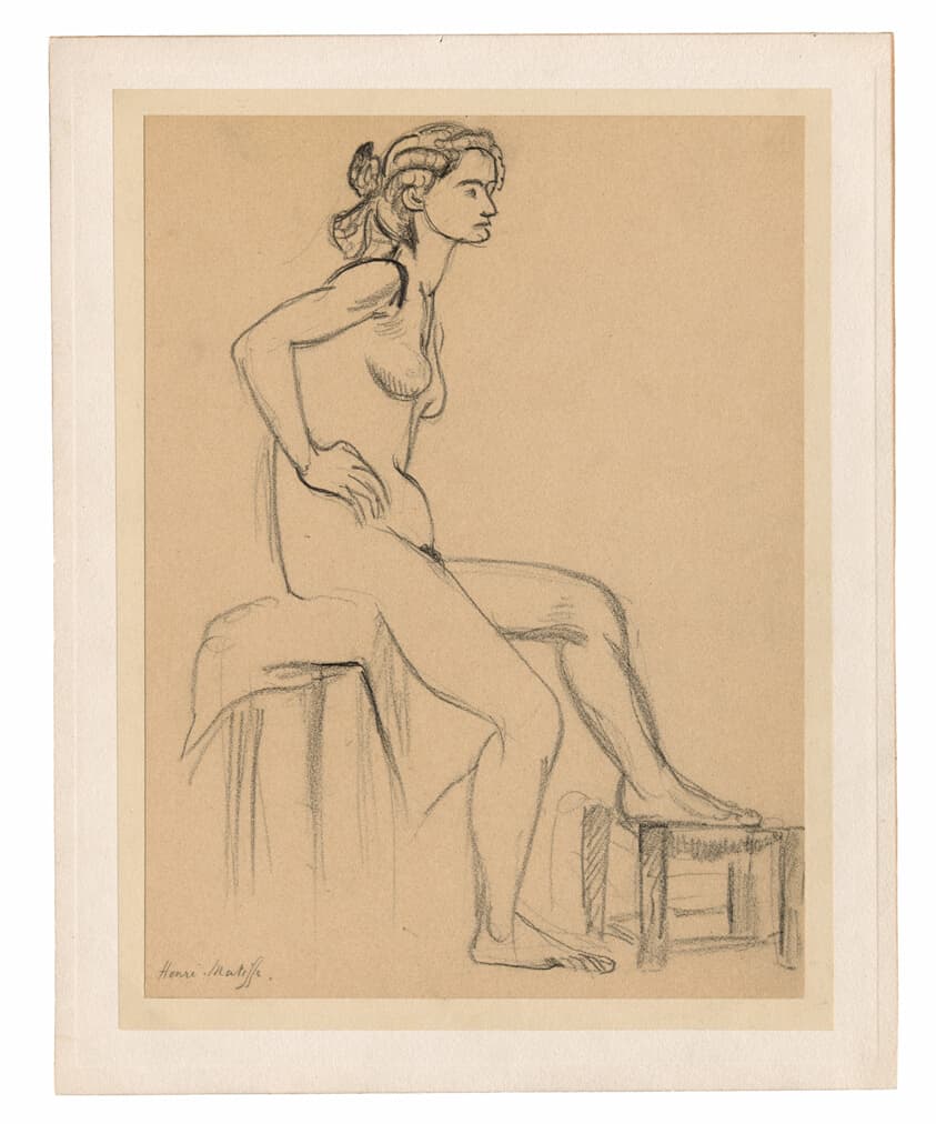 Seated Female Nude, One Foot on a Stool — Henri Matisse