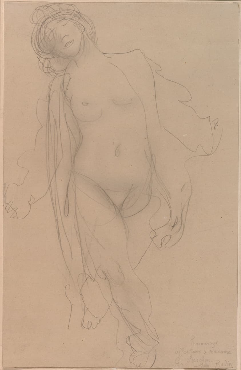 Lightly Draped Dancing Female Nude — Auguste Rodin