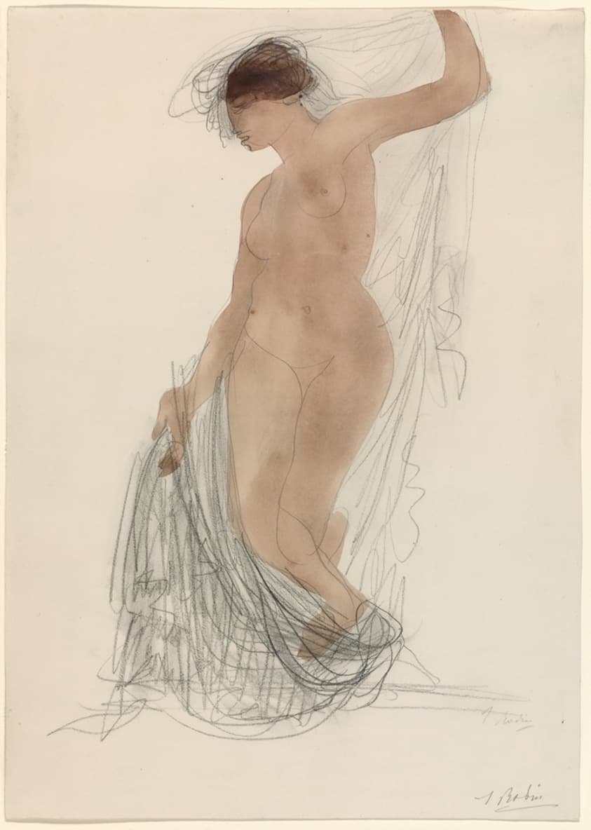 Standing Nude with Draperies — Auguste Rodin