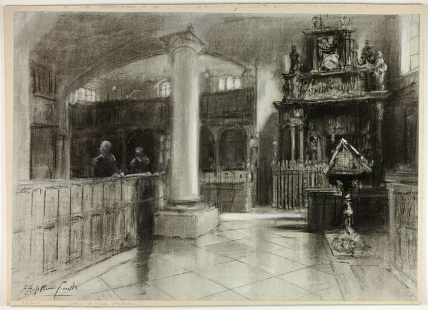 Interior of Chapel at Grey Friars, from In Thackeray's London — Francis Hopkinson Smith