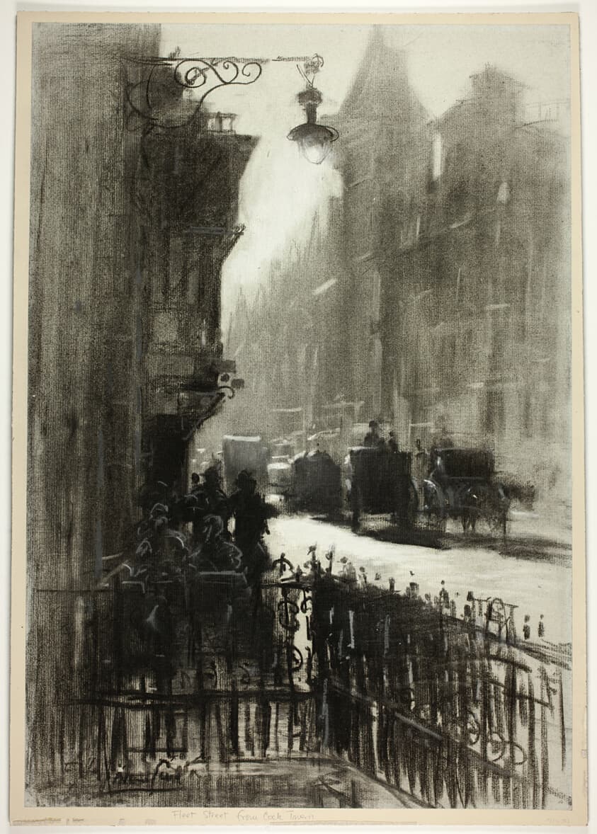 Fleet Street from Cock Tavern, from In Thackeray's London — Francis Hopkinson Smith