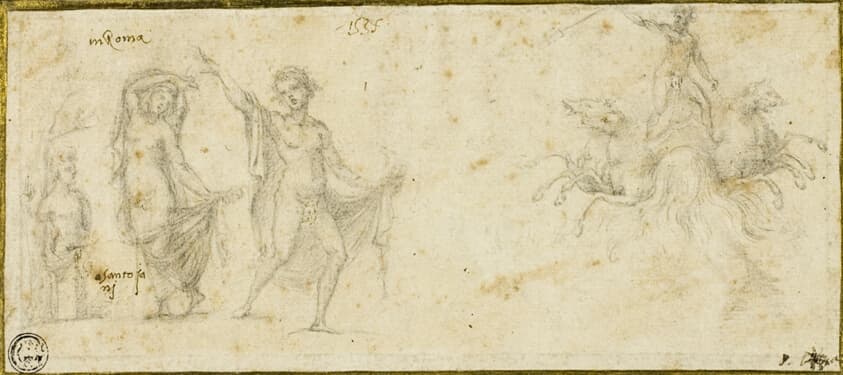 Sketches after the Antique: Bacchic Revels; Neptune in His Chariot — Pirro Ligorio