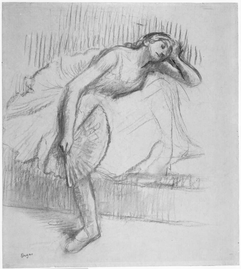 Dancer Resting with a Fan — Edgar Degas