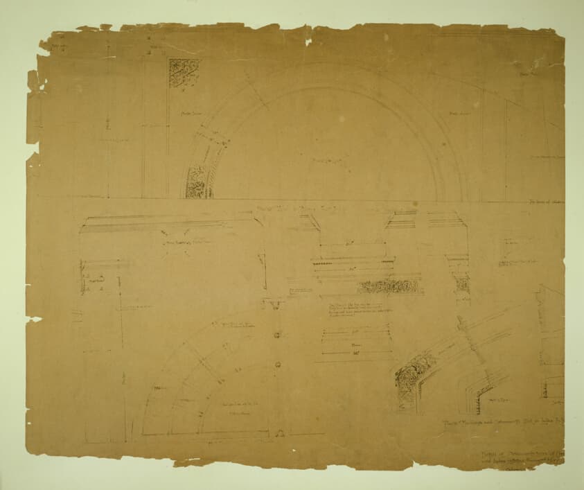 Auditorium Building, Chicago, Illinois, Plaster Details for Retiring Rooms — Adler and Sullivan
