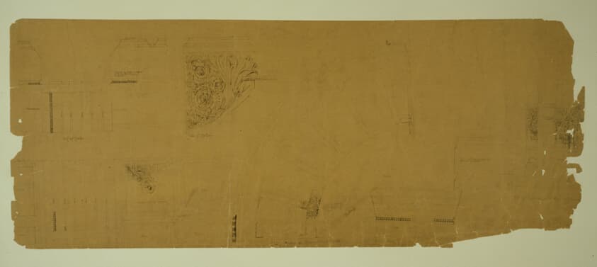 Auditorium Building, Chicago, Illinois, Plaster Details for Vestibule Arch — Adler and Sullivan