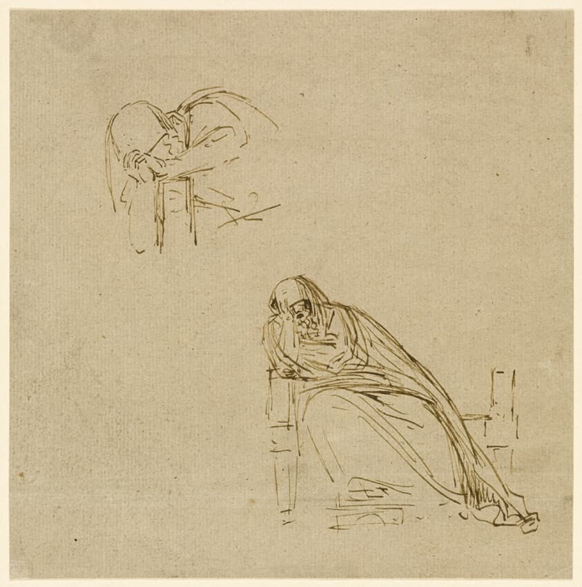 Two Sketches of a Weeping Woman — Benjamin West