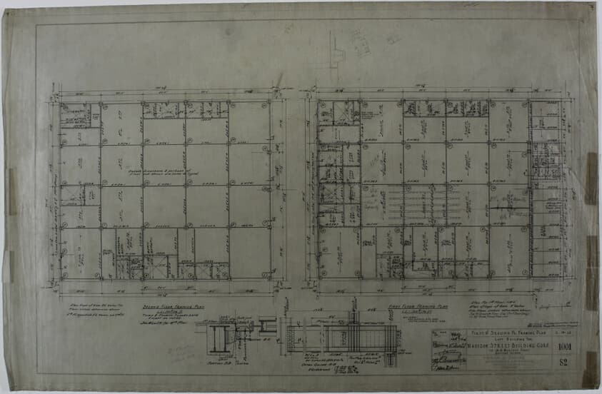 Madison LaSalle Building, Chicago, Illinois, Structural Working Drawings — Frank David Chase