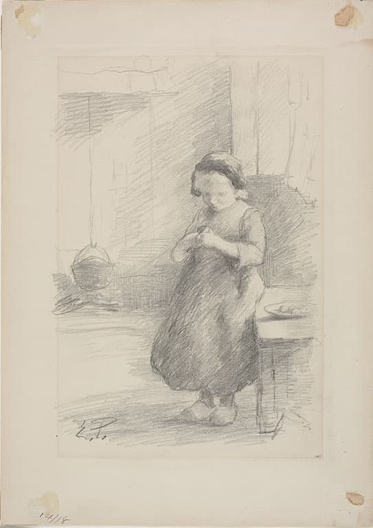 Interior, Dutch Girl Peeling an Apple — Evert Pieters