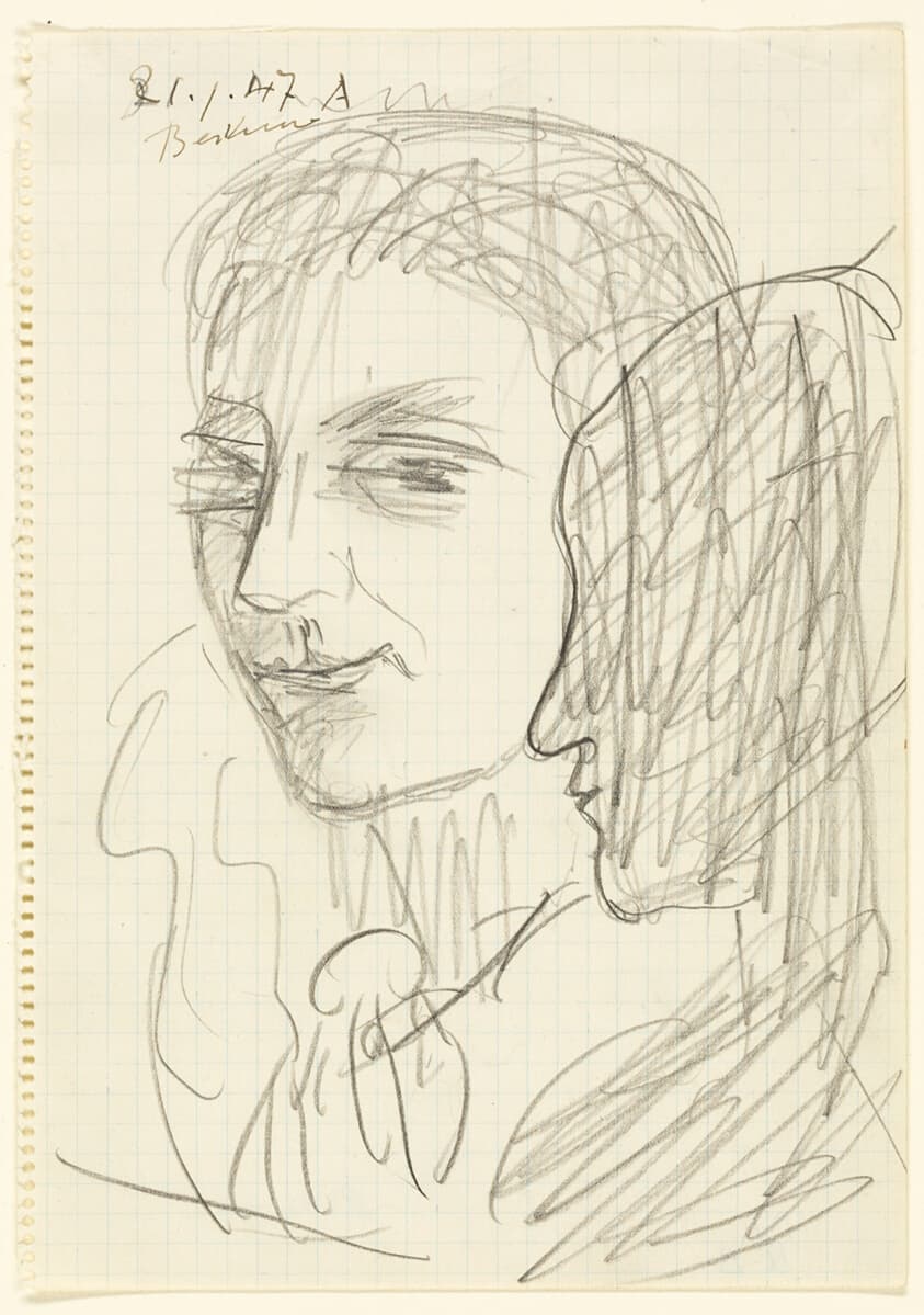 Study of Two Heads — Max Beckmann