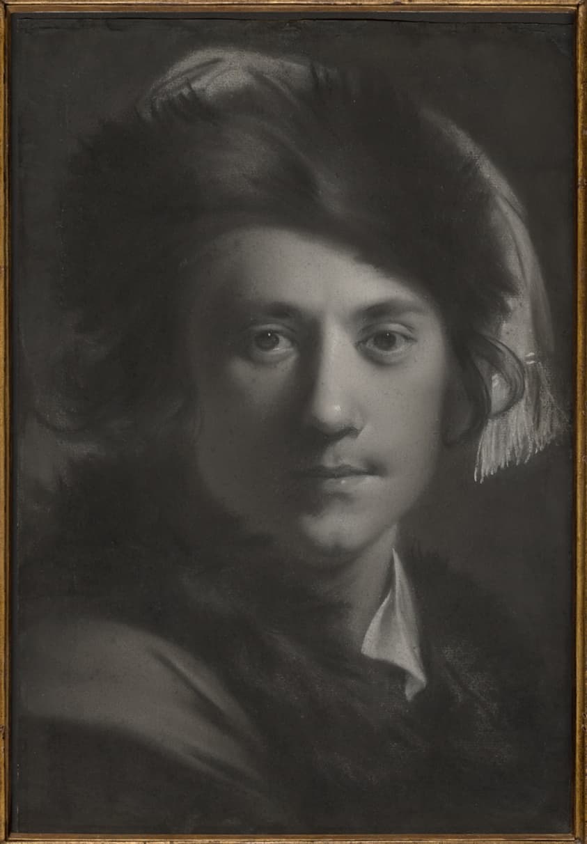 Self-Portrait in a Fur Cap — Joseph Wright of Derby