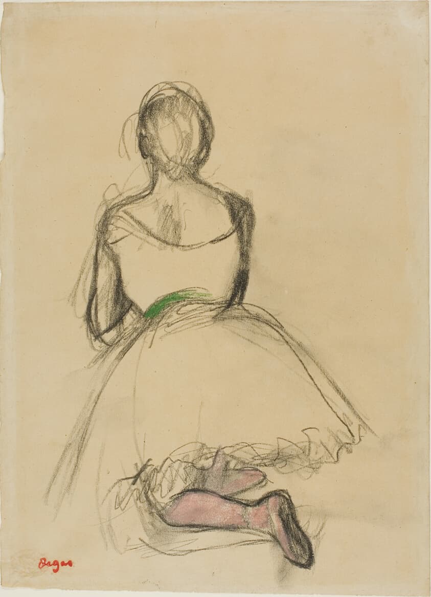 Dancer Kneeling, Seen from the Back — Edgar Degas
