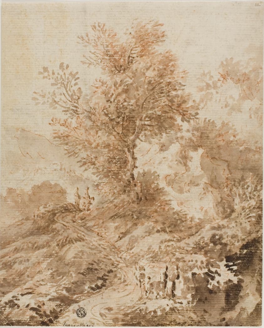 Travelers on a Winding Road — Style of Alessio de Marchis (Italian, 1684-1752) · or Marco Ricci (Italian, 1676-1729)