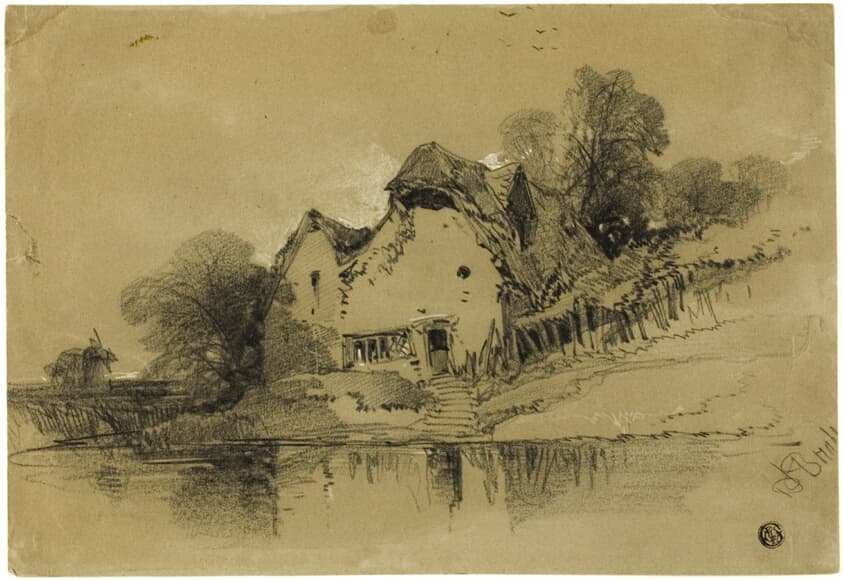 Cottage on Edge of Canal — Henry Bright