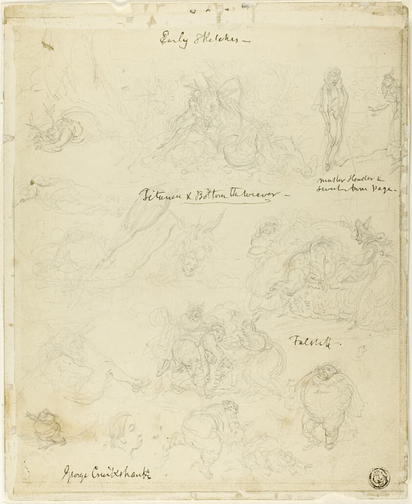 Early Sketches for Falstaff, Midsummer Night's Dream — George Cruikshank