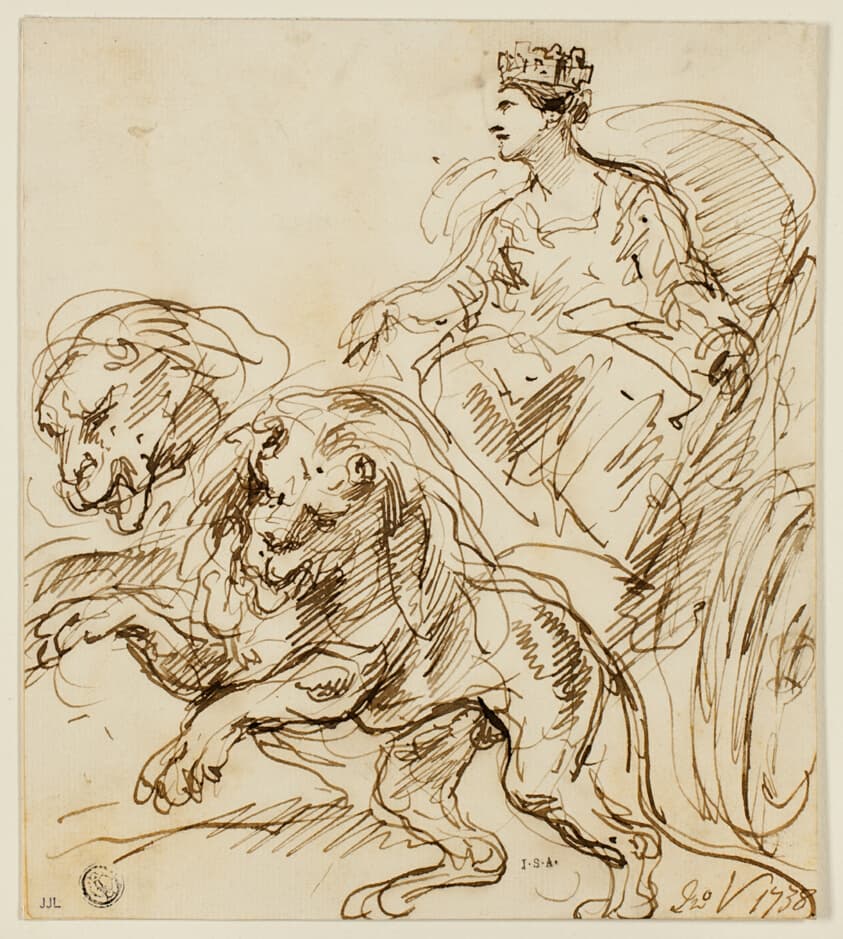 Cybele on Chariot Drawn by Lions — John Vanderbank