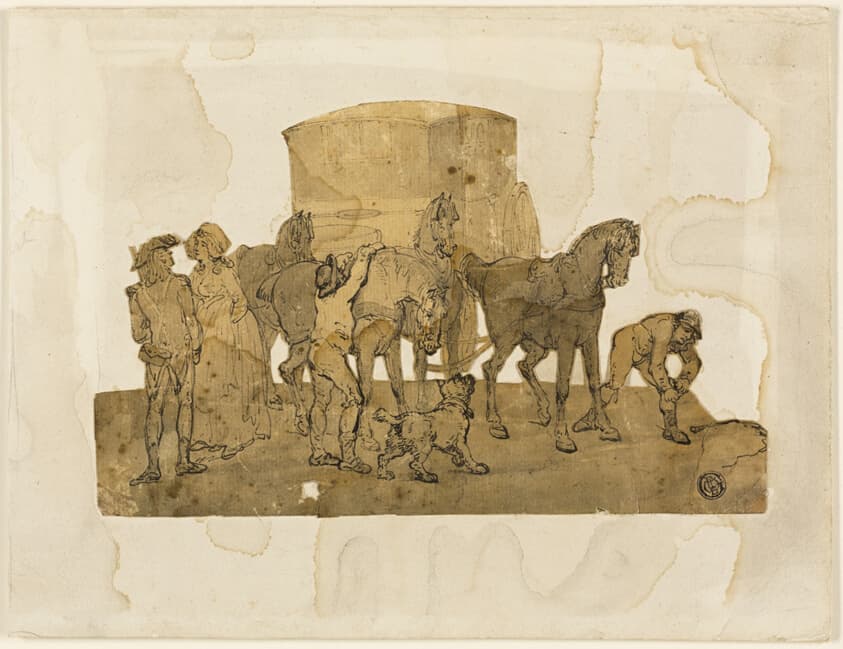 Carriage Horses and Hostlers — Thomas Rowlandson