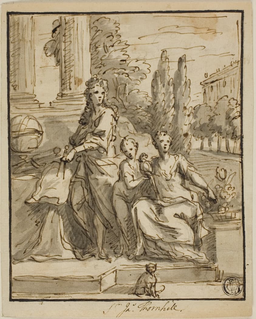 Portrait of a Geographer, Wife, and Child — James Thornhill