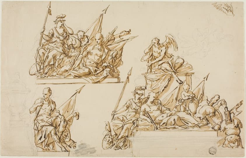 Unexecuted Designs for the Monument to the First Duke of Marlborough — John Michael Rysbrack
