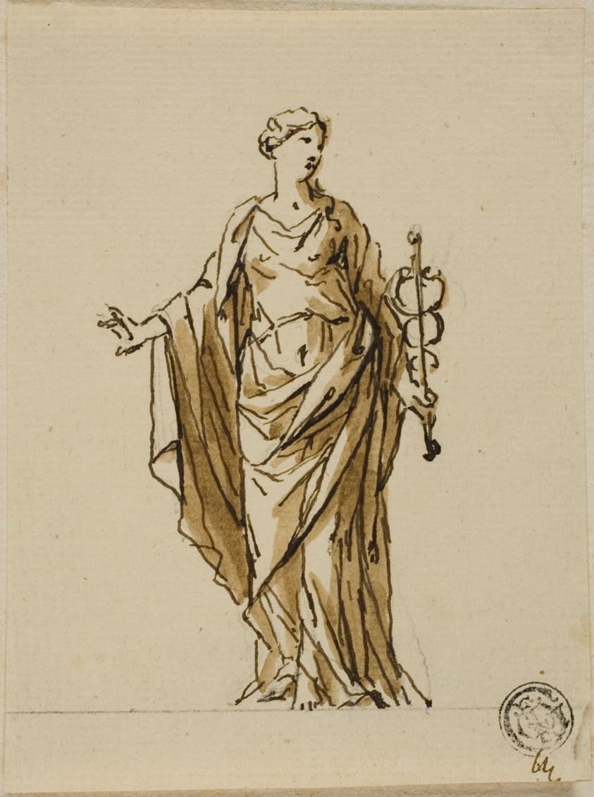 Standing Allegorical Figure with Caduceus (Peace?) — John Michael Rysbrack