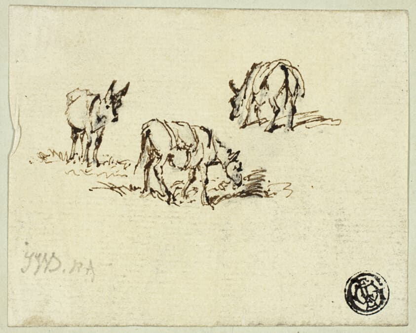 Horse and Mules Grazing — James Ward