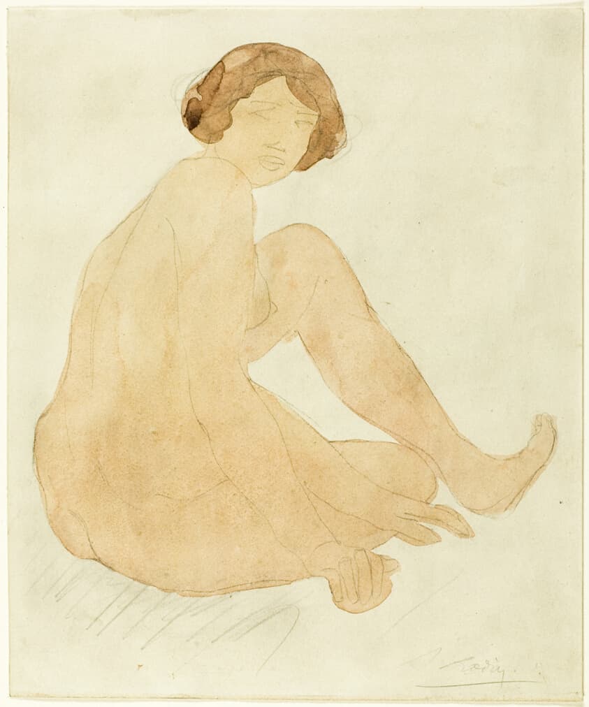 Seated Nude with Bent Knee — Auguste Rodin