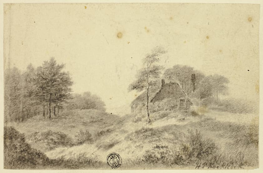 Cottage on Hill — Hendrik Pieter Koekkoek