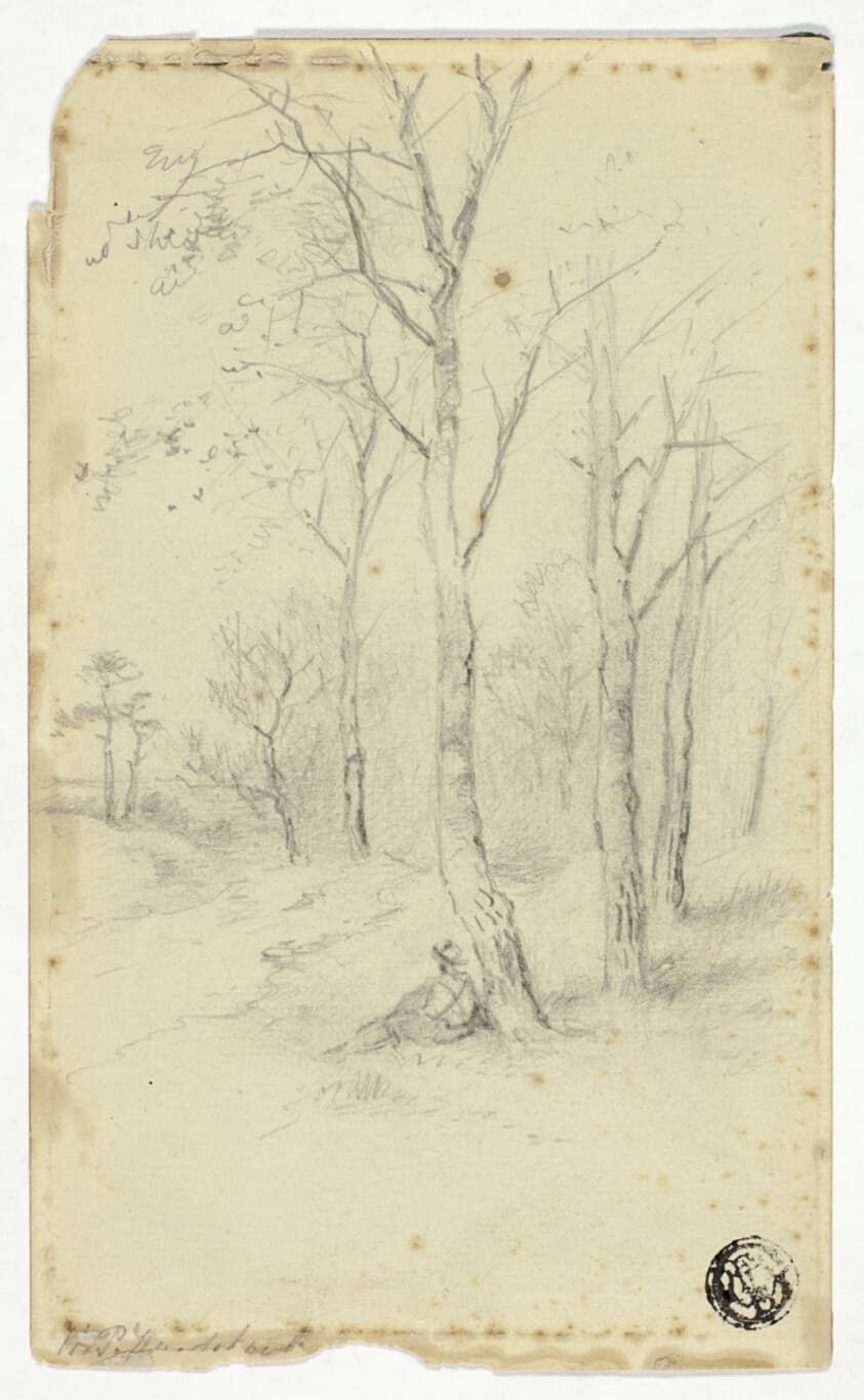 Man Sitting Under Trees — Hendrik Pieter Koekkoek