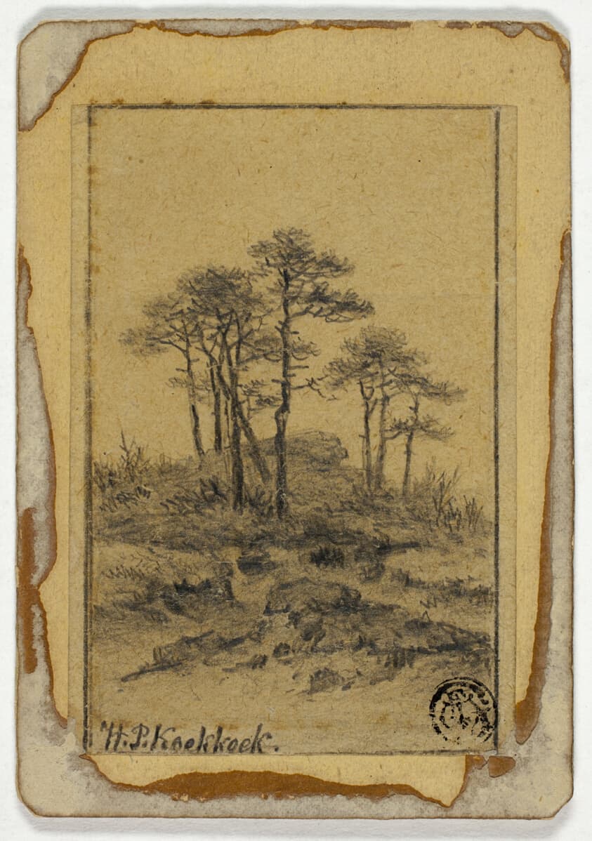 Trees on Rocky Hill — Hendrik Pieter Koekkoek