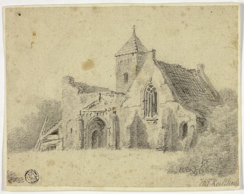 Country Church in Ruins — Hendrik Pieter Koekkoek