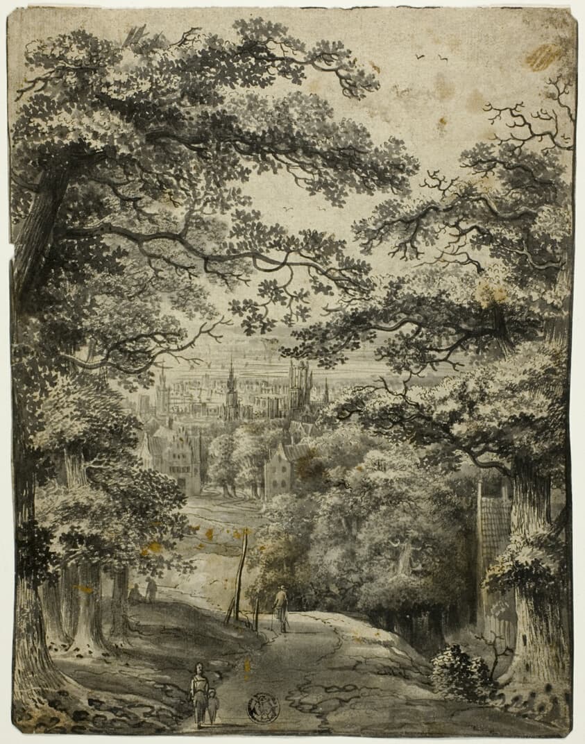 View of City from Road on Hill — Jan Looten
