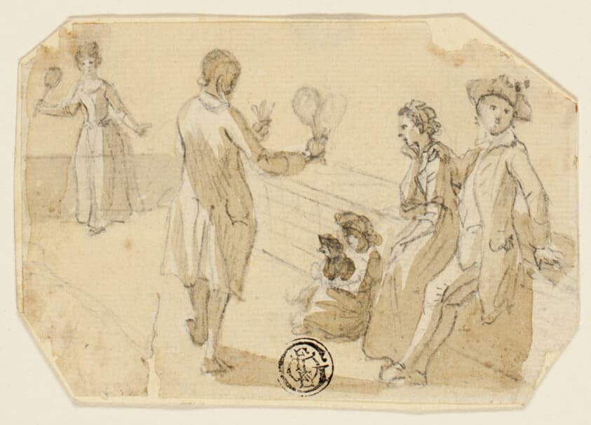 Couple Playing Shuttlecock and Battledore — Paul Sandby