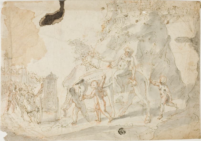 Triumph of Bacchus with Drunken Silenus on Donkey — Cesare Pollini