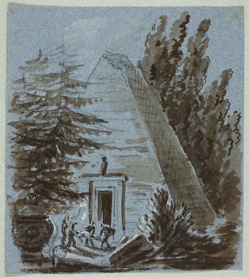 Nocturnal Burial Near Pyramid — Philibert Louis Debucourt