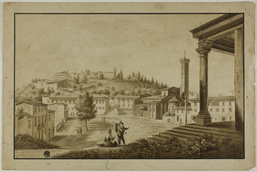View of Piazza in Fiesole — Giuseppe Gherardi