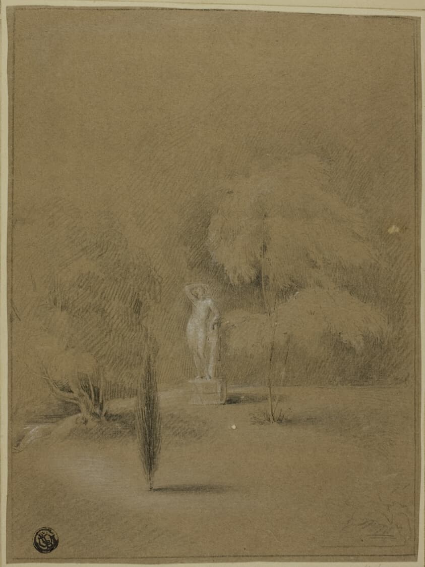 Statue on Lawn in Epsom — George Henry Harlow