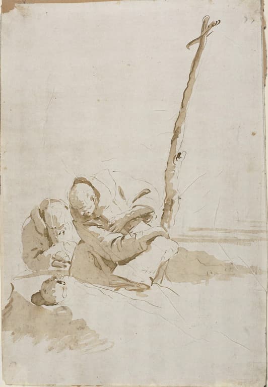 Two Monks Contemplating a Skull — Giovanni Battista Tiepolo